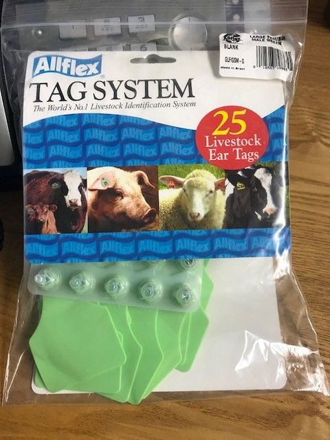 Allflex Global Large Blank Calf Ear Tags 25 Count Green