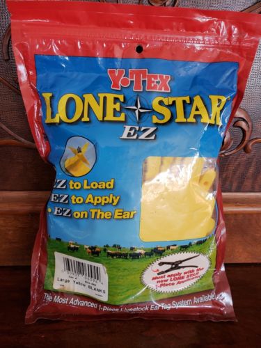 Y-TEX Lone Star Large YELLOW BLANK tags--NEW