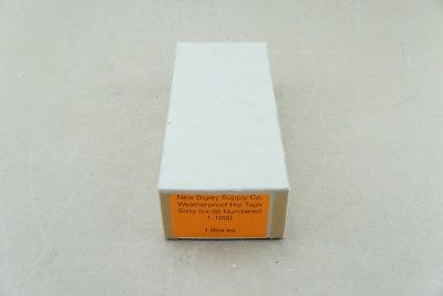 New Bigley Supply Co. Weatherproof Hip Tags Sixty Six 66 Numbered 1-1000