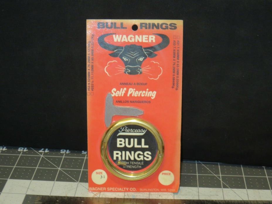 Wagner Brass Nose Bull Ring Self Piercing Locking Size 31   5/16