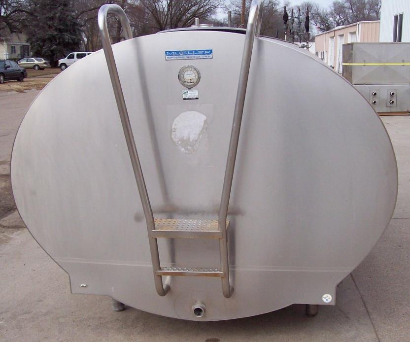 MUELLER 1600 OE10056A Stainless Steel Bulk Milk Cooling Farm Tank