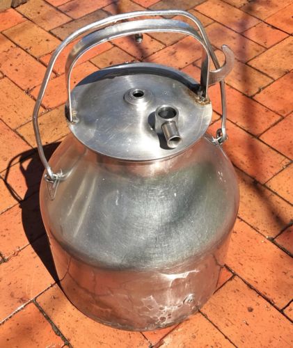 Vintage Stainless Steel DE LAVAL Milking Bucket Can Pail 5 Gallons w/Lid