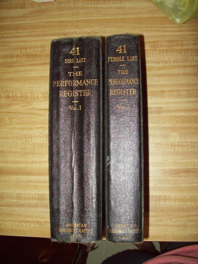 1941 Vintage AMERICAN GUERNSEY CATTLE CLUB GUIDE REGISTERED Sire & Females VOL I