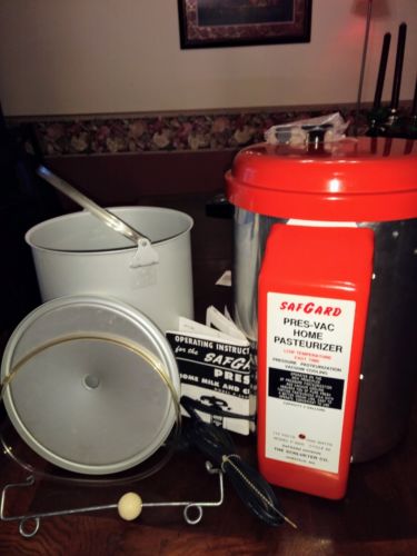 SafGard Pres-Vac Home Milk Cream Pasteurizer Vacuum Sealed 2 Gallon P-3000 USA