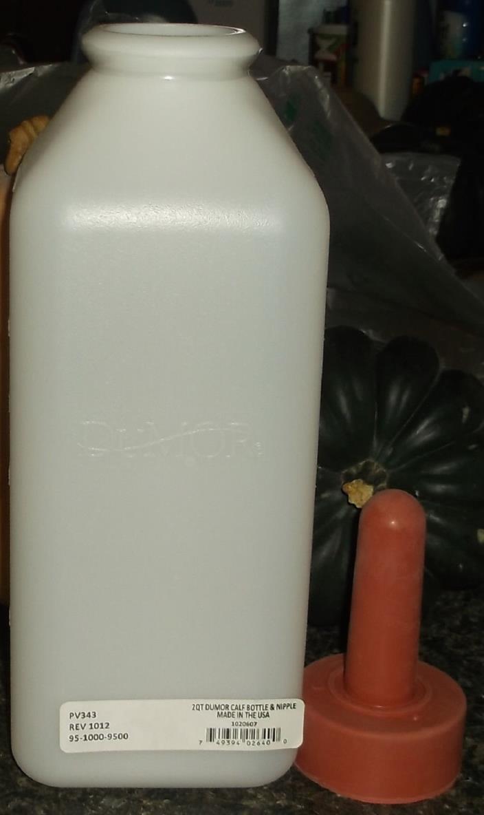 Dumor 2 Quart Calf Bottle and Nipple New Made in USA PV343
