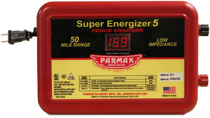 Parmak Super Energizer 5 Electric Fence Controller - 50 Mile Charger SE-5