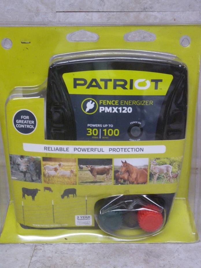 New Patriot PMX120 Electric Fence Charger Energizer 30 Mile 100 Acres 120 Volt