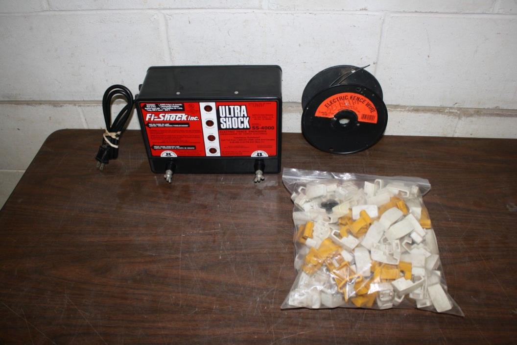 FI-Shock Inc. SS-4000 Electric Fence Energizer, With Wire & Insulators