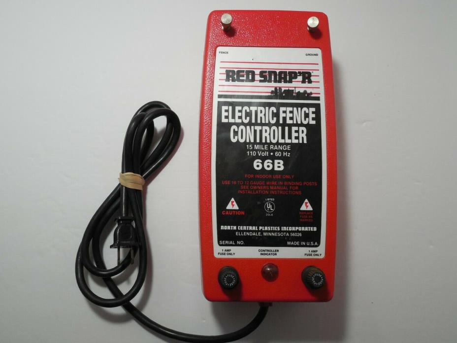 Red Snap'r 66B Electric Fence Controller, 15 Mile Range, 110V 60HZ