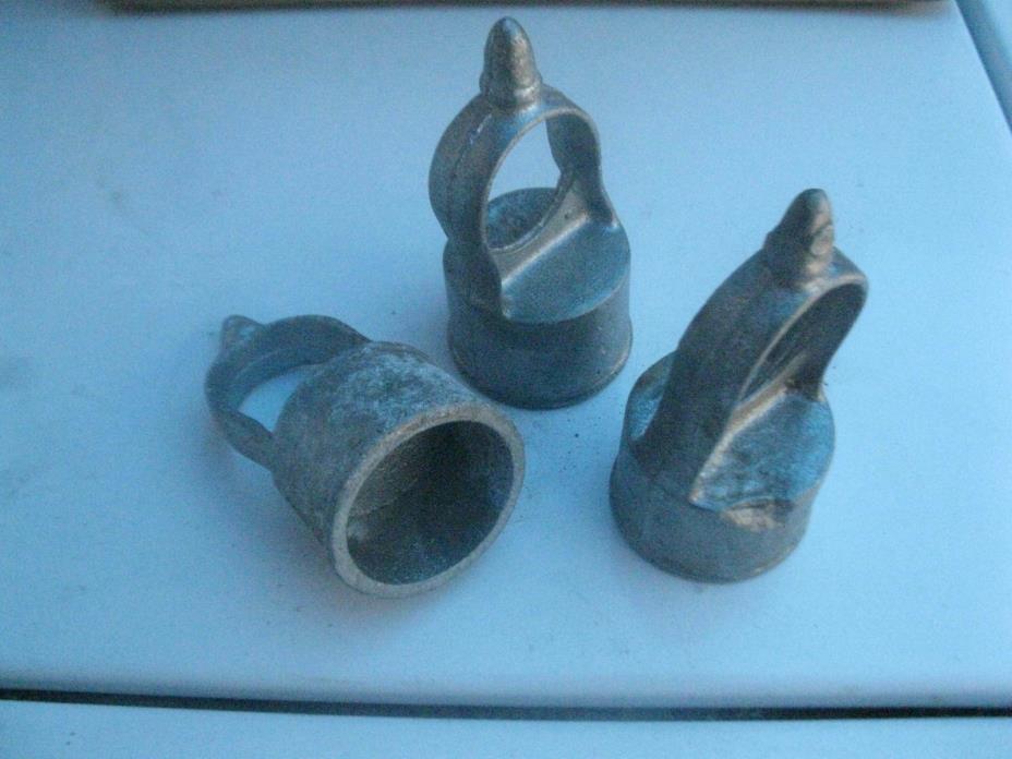 Lot of 3 chain link fence posts eye top rail caps supports 1 7/8