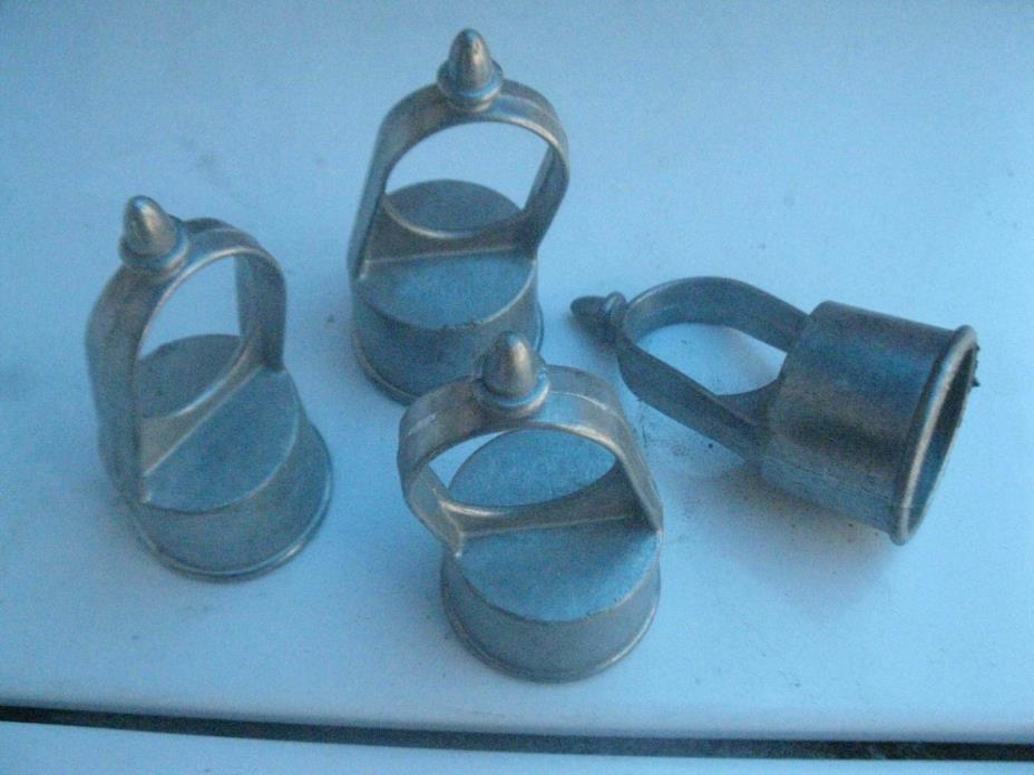 Lot of 4 chain link fence posts eye top rail caps supports 1 7/8