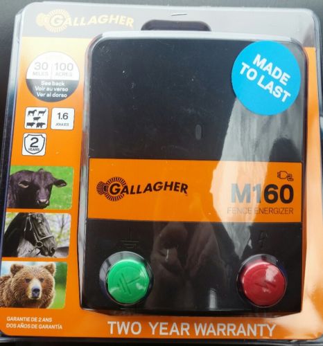 NEW Gallagher M160 Fence Energizer 30 miles/100 Acres 1.6 JOULES FREE Shipping