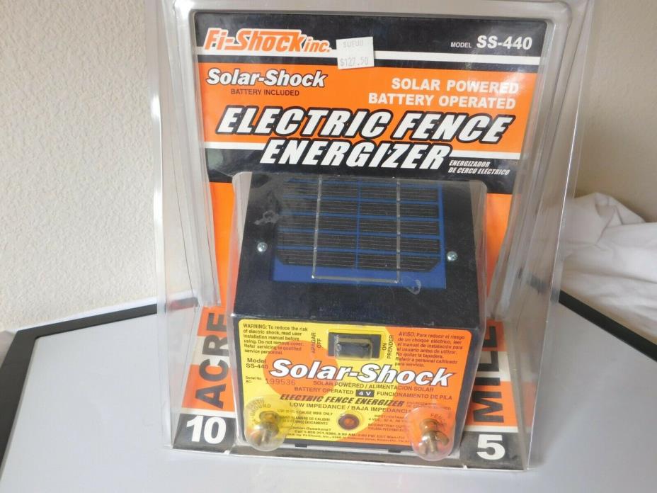 Fi-Shock Solar or Battery  Electric Fence Zapper 5 mile 10 acres SS-440