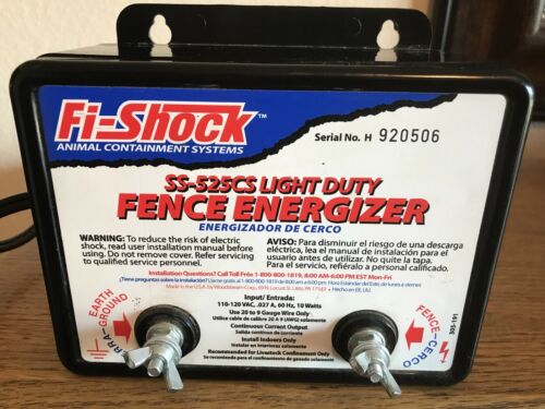Fi-Shock SS-525CS Light Duty Fence Energizer Serial#920506