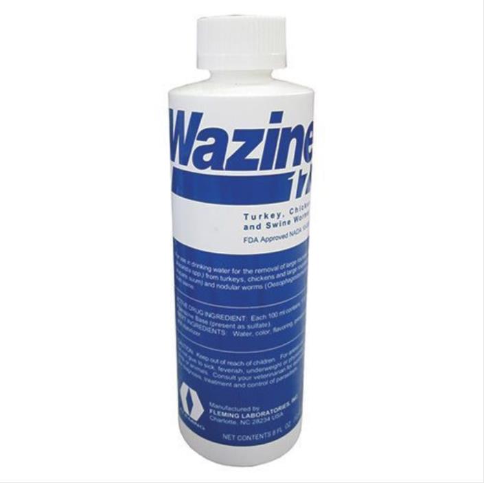 NEW! 8 oz WAZINE 17 WORMER FOR TURKEY, CHICKEN, AND SWINE
