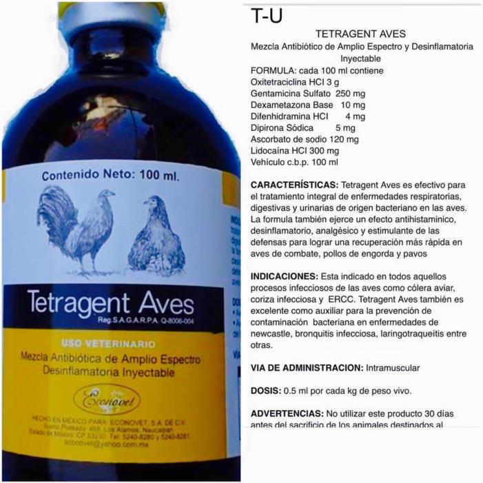 Tetragent Aves 100ml - NO BOx (Expired 05/2021)