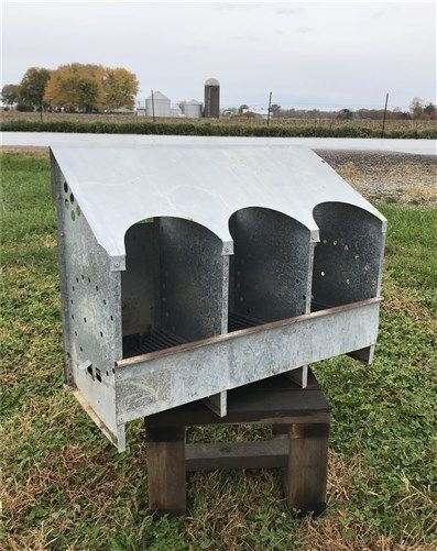 Vintage Galvanized Metal Nesting Box, 3 Hole, Farmhouse Decor, Hen Chicken Coop