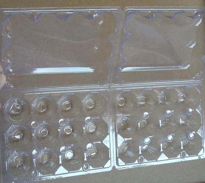 QUAIL EGG CARTONS CLEAR PLASTIC TRAYS EACH HOLDS 12 EGGS 50 COUNT FREE SHIPPING
