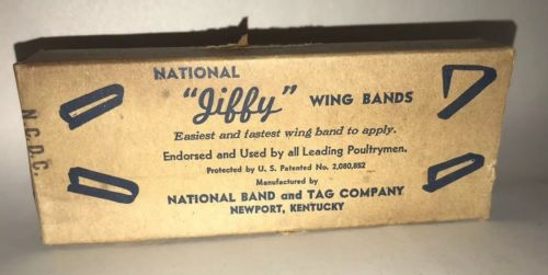 Vintage Jiffy Wing Bands Leg Tags Bands Chicken Pheasant Poultry Size 3