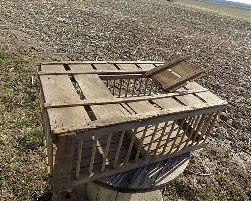 Wood Bird Cage Chicken Coop Livestock Carrier Farmhouse Decor Coffee End Table