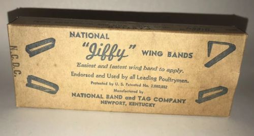 Vintage Jiffy Wing Bands 100 pcs Leg Tags Bands Chicken Pheasant Poultry Size 4