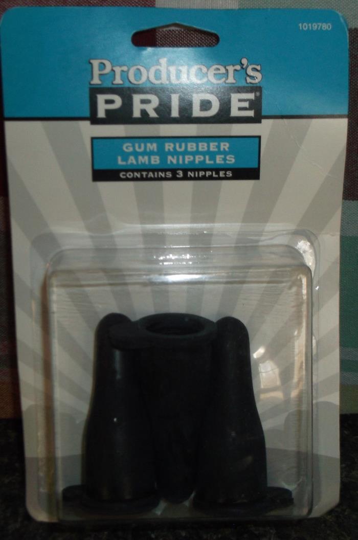 Lamb Nipples 3 Pack Producer's Pride Gum Rubber Nipples New Sealed