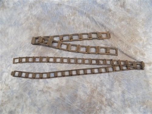 2 Chains Sprockets Flat Rollers Grain Hay Elevators Steampunk Vintage Parts
