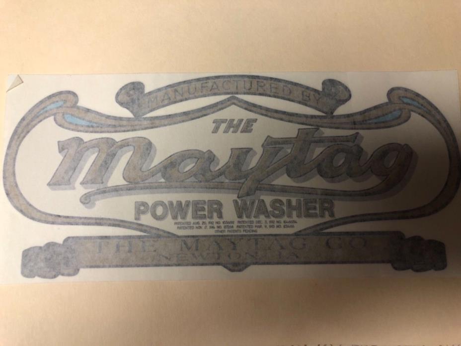 maytag upright engine wooden wringer washer belt driven washer decal