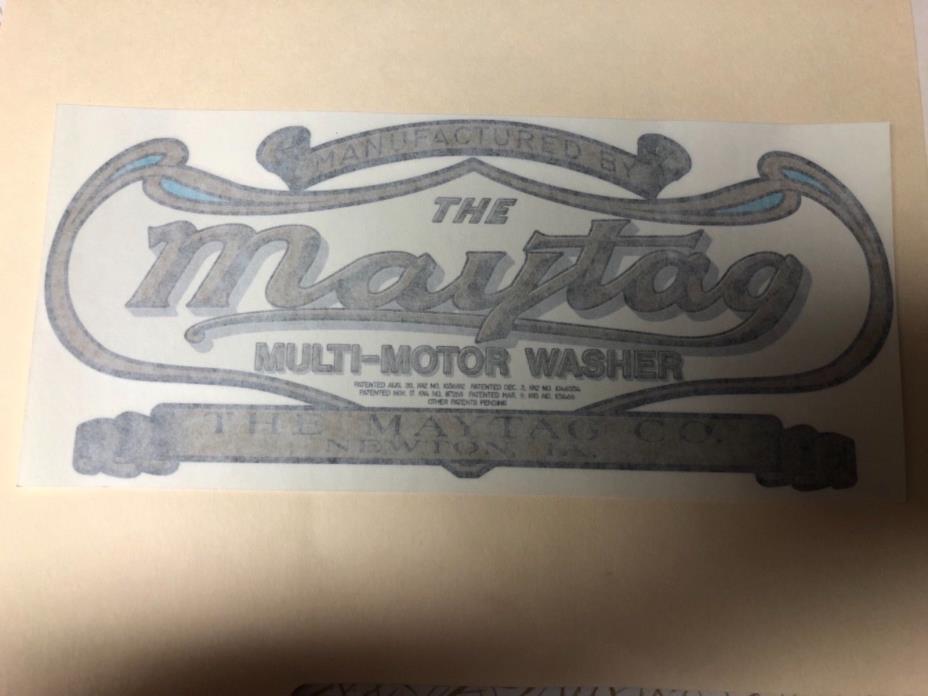 maytag upright engine wooden wringer washer decal