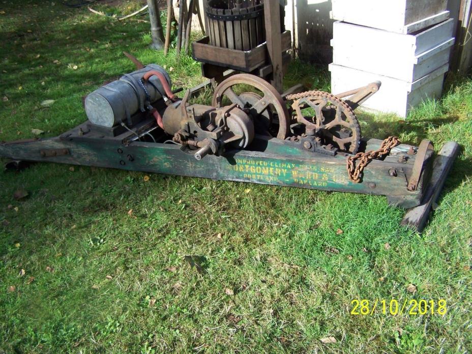 Antique Wade Dragsaw W/Hit and Miss Engine Made For Montgomery Wards AS IS