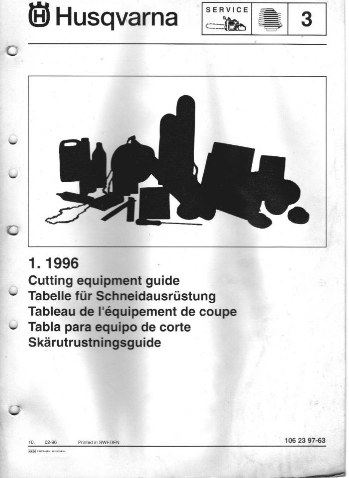 Dealer Clean-Out NOT PERFECT NOT TRASH Husqvarna Cutting Equipment Guide