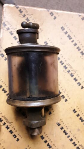 Michigan Lubricator Co Detroit Glass Brass Antique Hit Miss Engine Drip Oiler