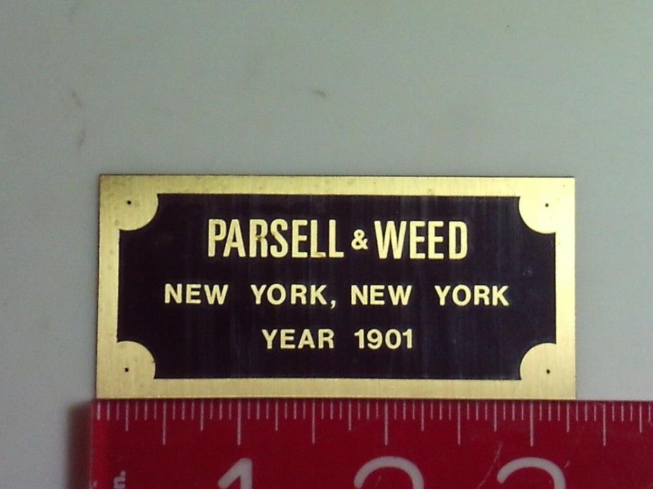 Parsell & Weed name tag Nameplate