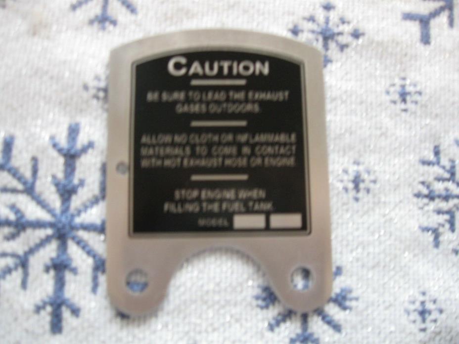 Maytag MODEL 92 caution plate SHORT SHALLOW TANK S-284