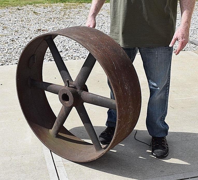 Large Antique **  FLYWHEEL  **  for Steam Engine - Tractor -