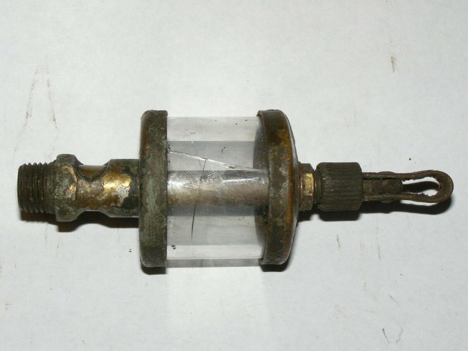 Small Antique Detroit Brass Hit Miss Engine Oiler / Lubricator