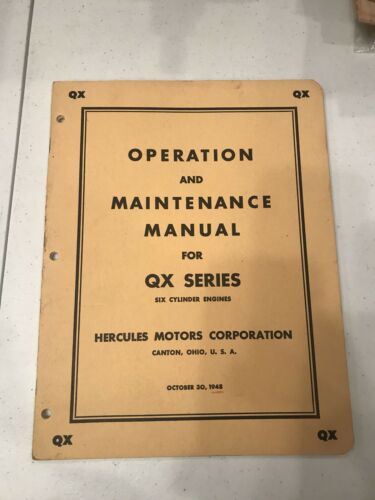 Opperations And Maintance Manual QX Hercules Antique Gas Engines