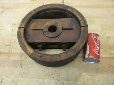 Antique Wood Hit & Miss Gas Steam Engine Line Shaft Flat Belt Pulley 12