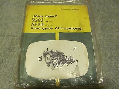 John Deere RG20-RG40 Rear Mount Row Cultivator Operator Manual ORIGINAL PACKAGE