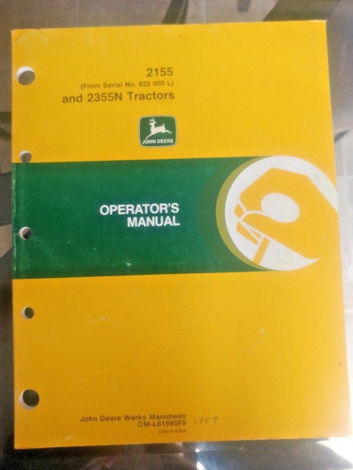 John Deere Operators Manual 2155 and 2355N Tractors