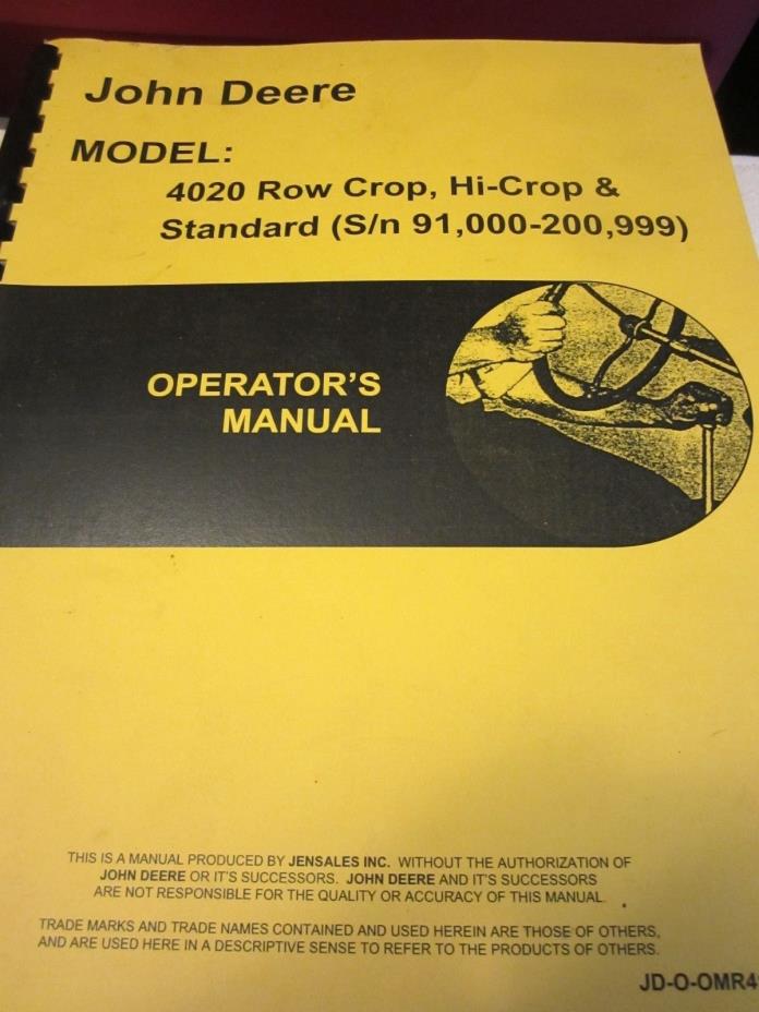 John Deere Model 4020 Row Crop,Hi-Crop & Standard (SN 91,000-200,999)