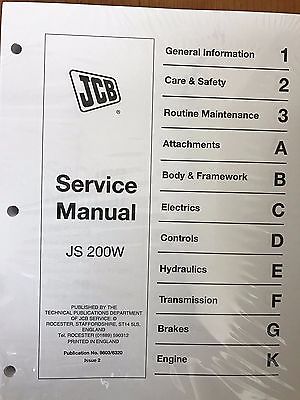 JCB Service JS-200W Wheel Excavator Repair Manual