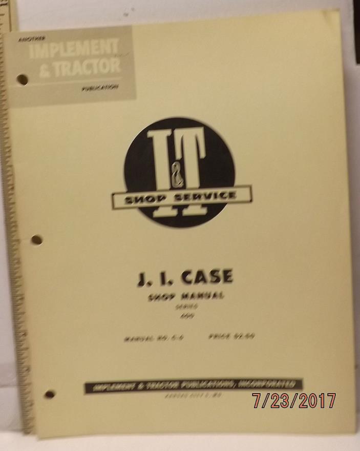 CASE 400 TRACTOR  I&T SERVICE SHOP MANUAL VERY GOOD CLEAN SOLID