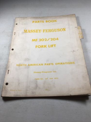 Massey Ferguson MF 202/204 Forklift Parts Manual Catalog