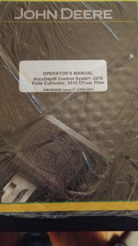 John deere Opetator's manual Accudepth Control System 2210 Field Cultivator