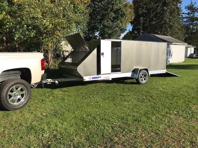 2019 Pro Starr 7'x16' Bullet Snowmobile Trailer with Sledshed Enclosure