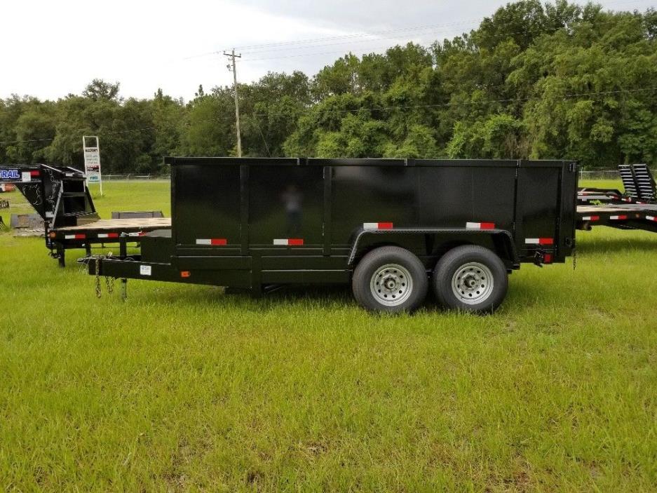 NEW 7X14 FT DUMP TRAILER W/ 4' OR 2' SIDES 14K GVWR, TANDEM AXLE, IN STOCK NOW!