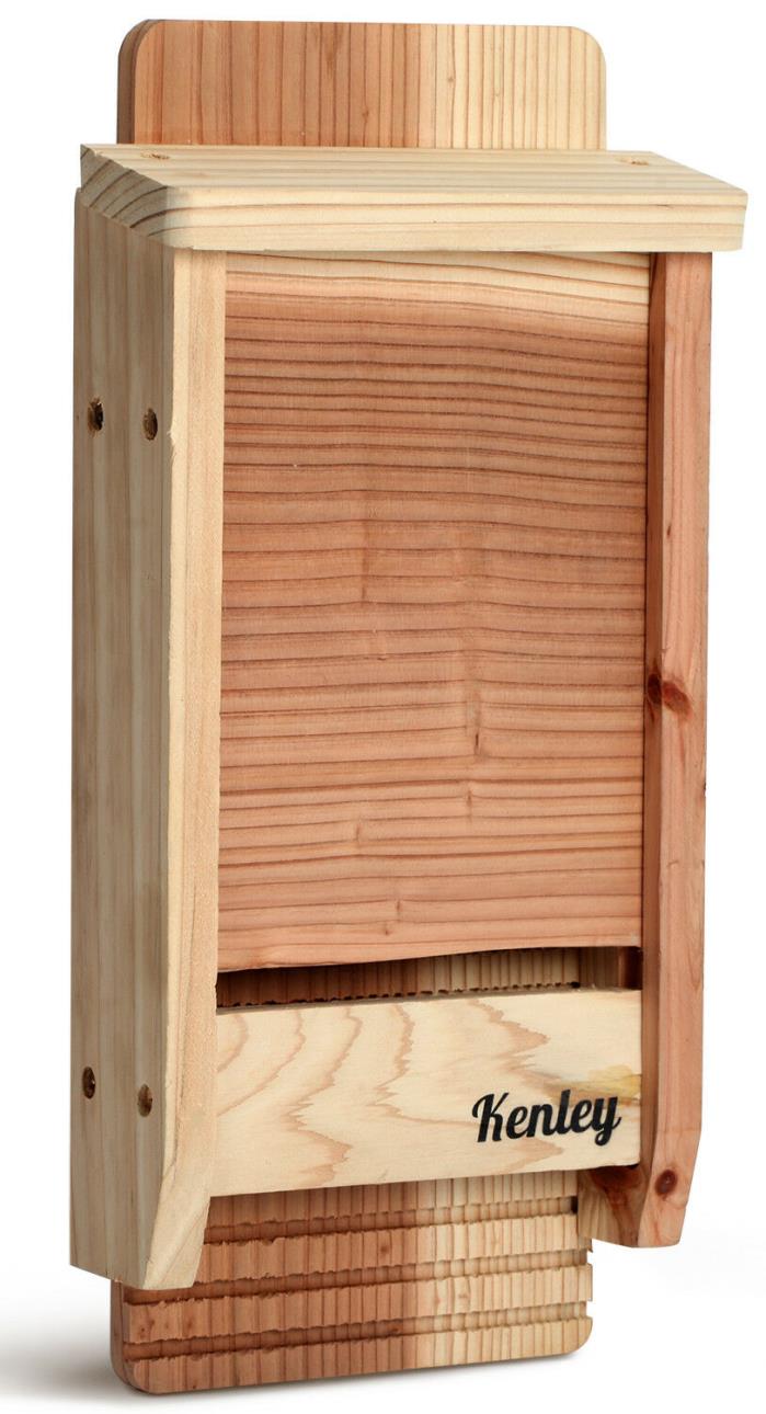 Kenley Bat House Outdoor Box Shelter with Single Chamber - Cedar Wood