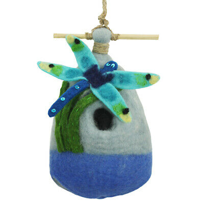 DZI Handmade Designs Big Dragonfly Felt Bird House (DZI484037)