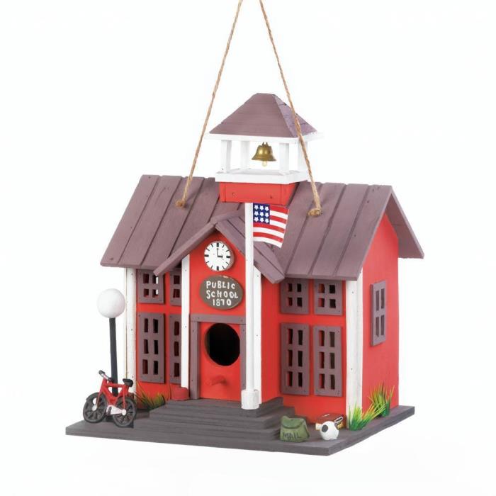 School House Birdhouse Outdoor Decor